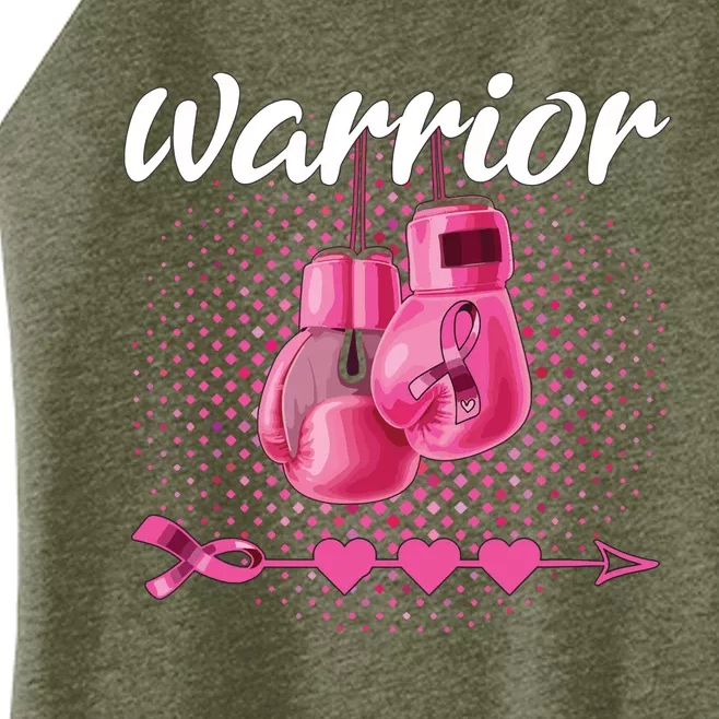 Breast Cancer Awareness Pink Boxing Gloves Warrior Women’s Perfect Tri Rocker Tank