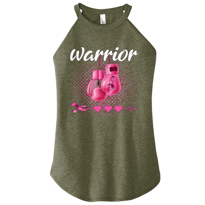 Breast Cancer Awareness Pink Boxing Gloves Warrior Women’s Perfect Tri Rocker Tank