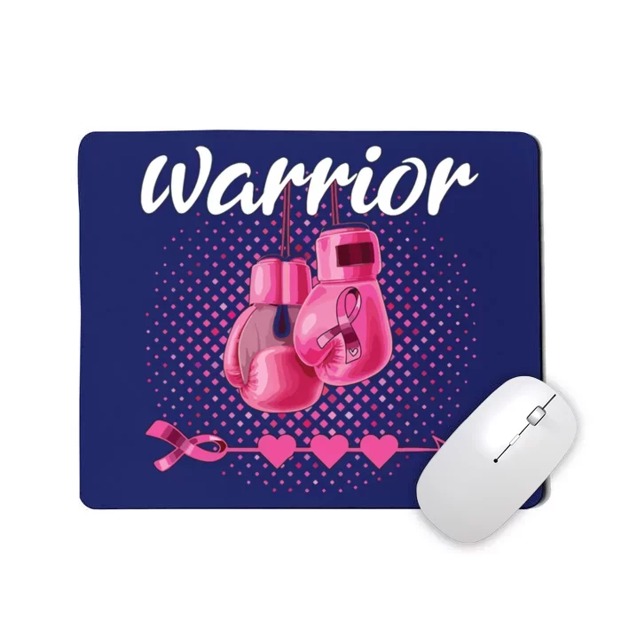 Breast Cancer Awareness Pink Boxing Gloves Warrior Mousepad