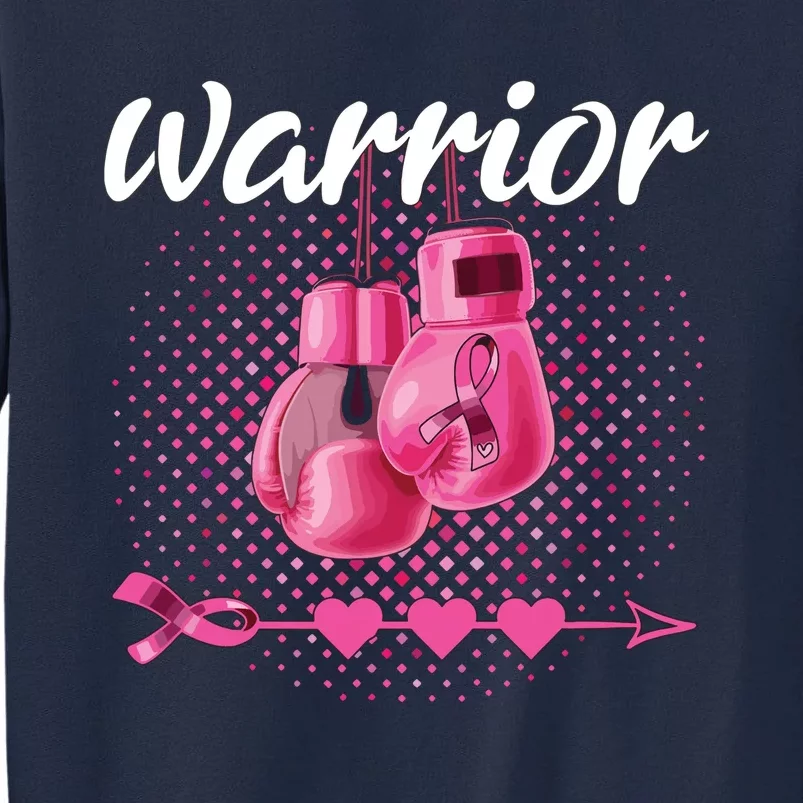 Breast Cancer Awareness Pink Boxing Gloves Warrior Tall Sweatshirt