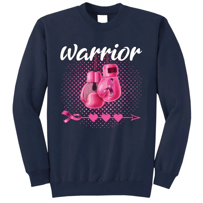 Breast Cancer Awareness Pink Boxing Gloves Warrior Tall Sweatshirt