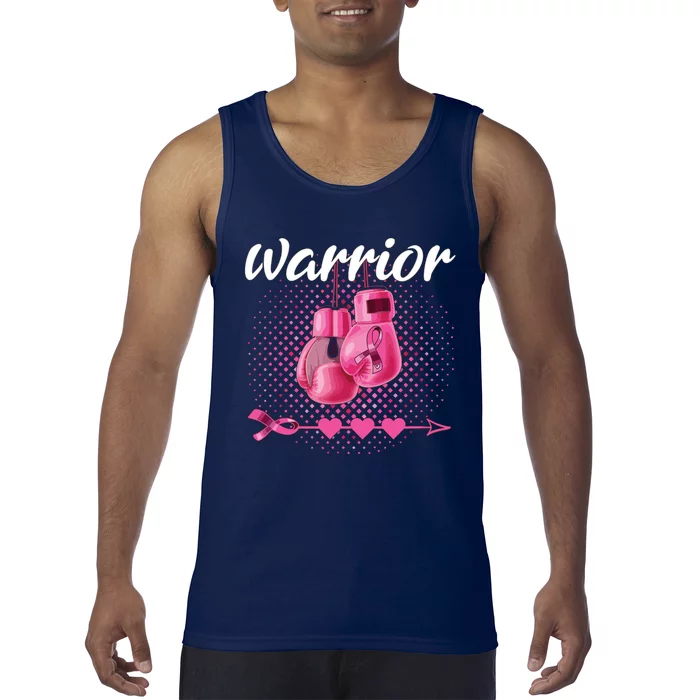 Breast Cancer Awareness Pink Boxing Gloves Warrior Tank Top