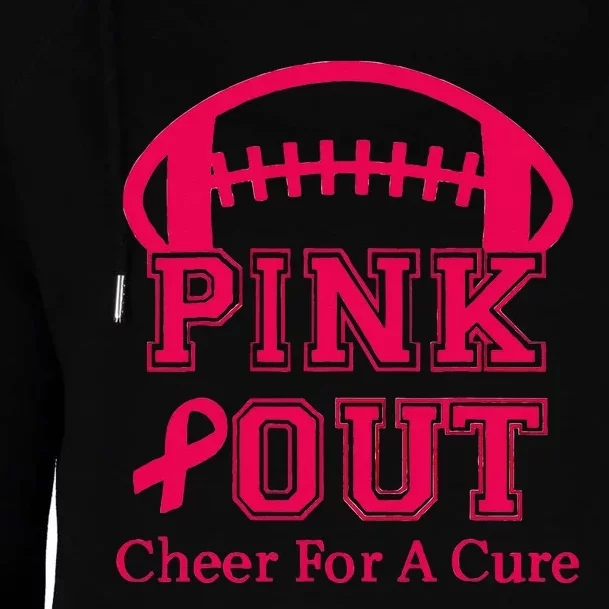 Breast Cancer Awareness Cheer For The Cure Pink Out Womens Funnel Neck Pullover Hood