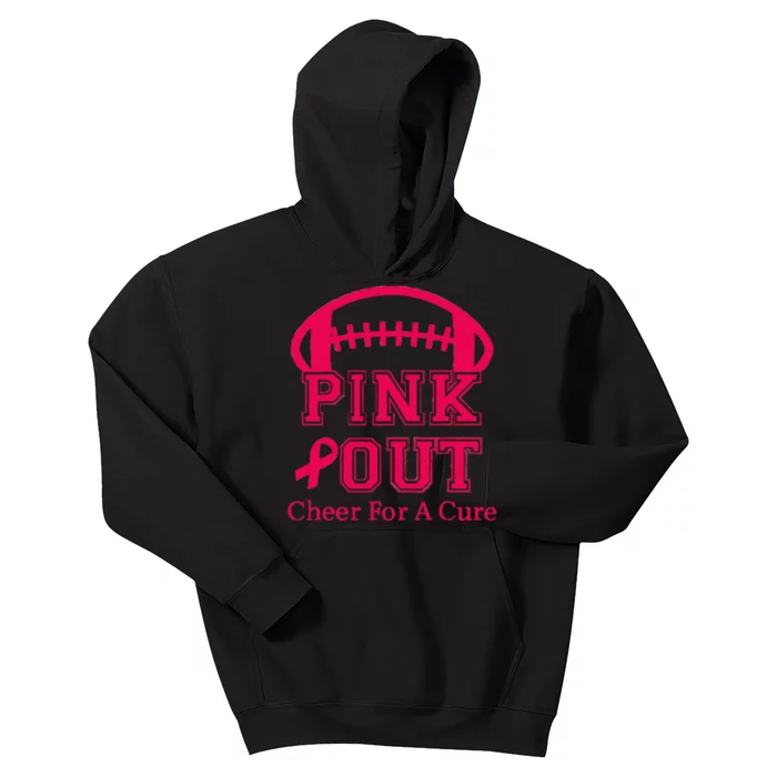 Breast Cancer Awareness Cheer For The Cure Pink Out Kids Hoodie