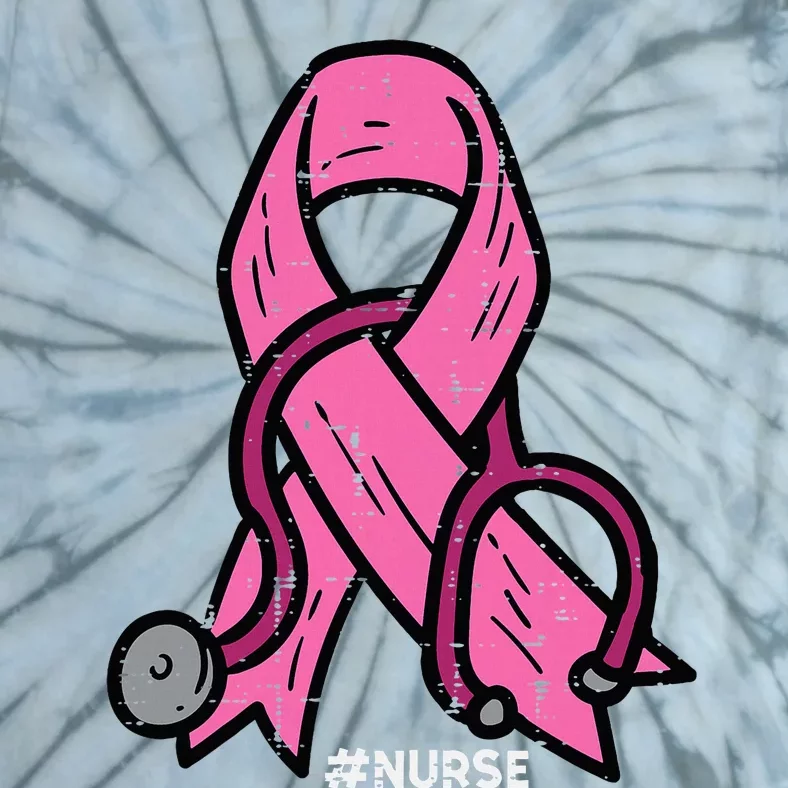 Breast Cancer Awareness Ribbon Nurse Tie-Dye T-Shirt