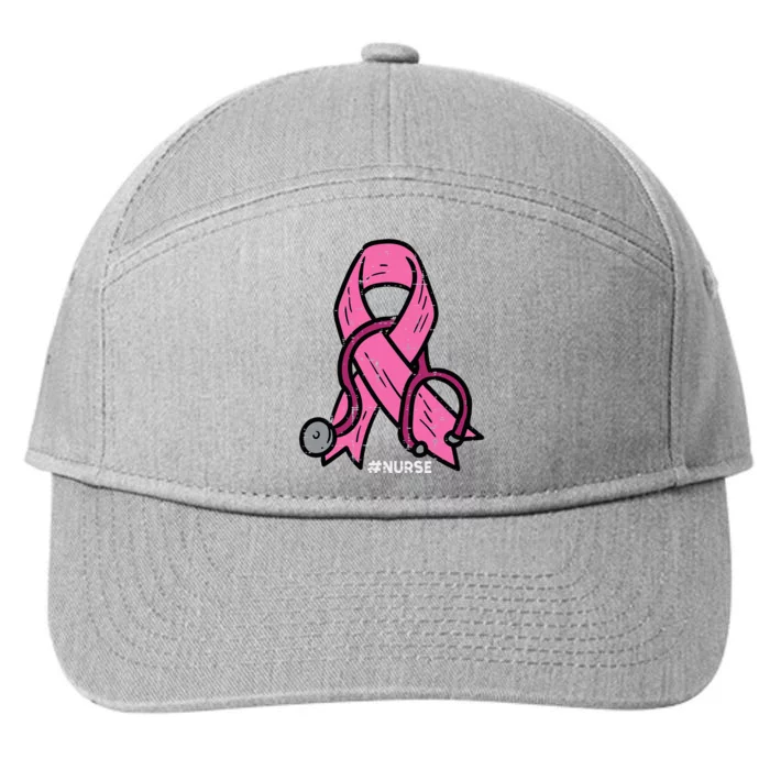 Breast Cancer Awareness Ribbon Nurse 7-Panel Snapback Hat