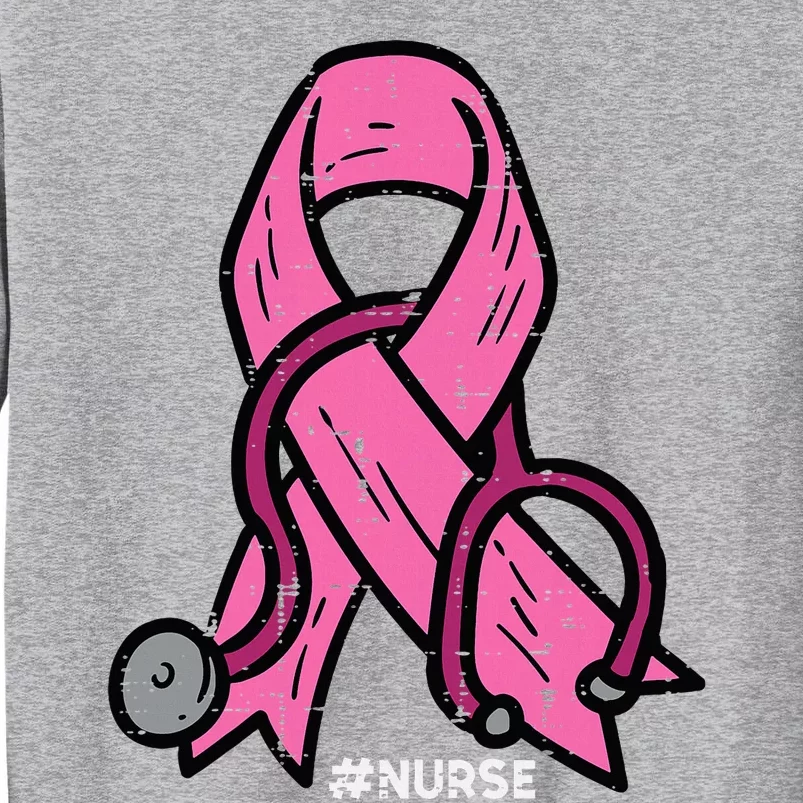 Breast Cancer Awareness Ribbon Nurse Tall Sweatshirt