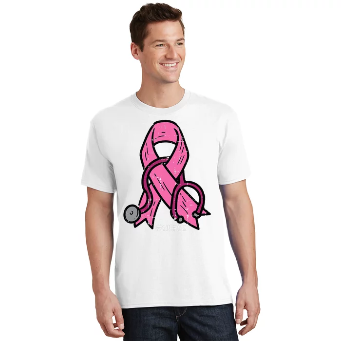 Breast Cancer Awareness Ribbon Nurse T-Shirt