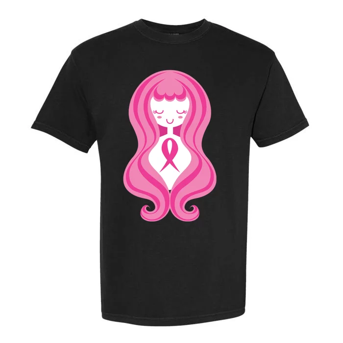 Breast Cancer Awareness Pink Ribbon Girl Garment-Dyed Heavyweight T-Shirt