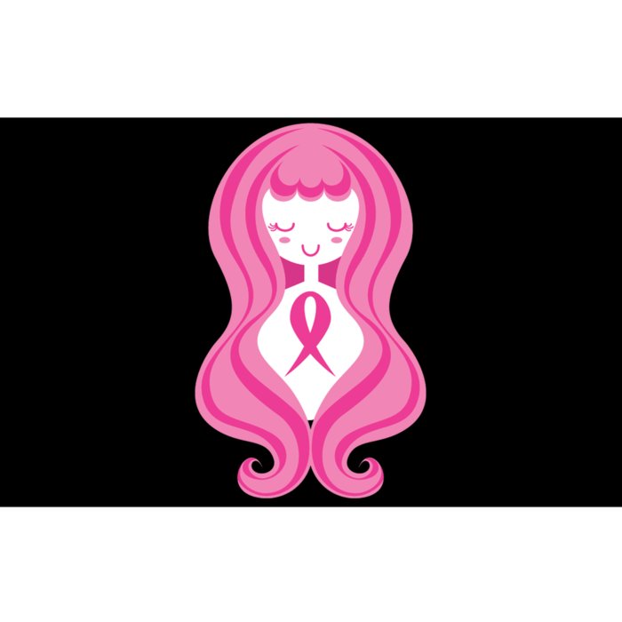 Breast Cancer Awareness Pink Ribbon Girl Bumper Sticker