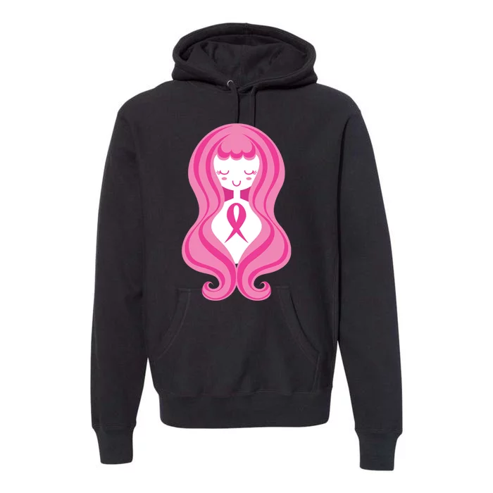 Breast Cancer Awareness Pink Ribbon Girl Premium Hoodie