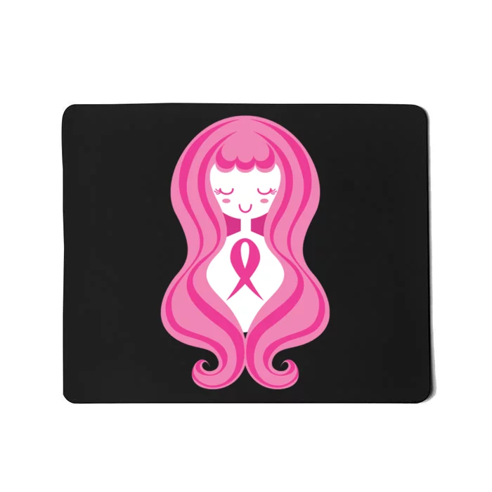 Breast Cancer Awareness Pink Ribbon Girl Mousepad