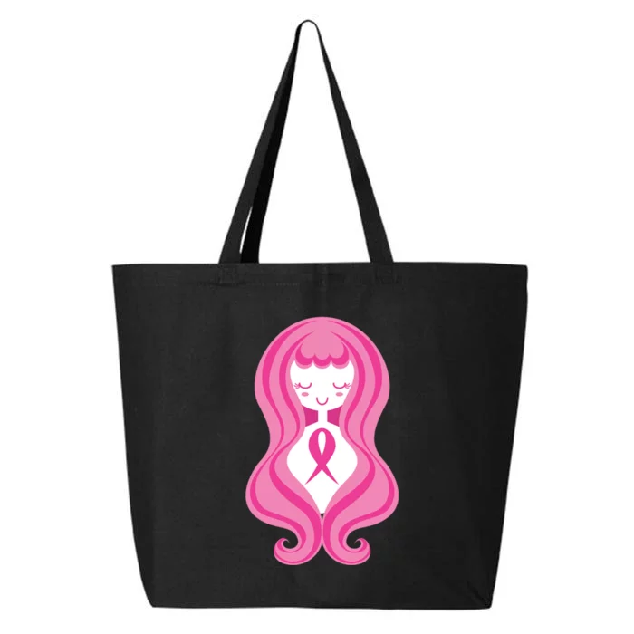 Breast Cancer Awareness Pink Ribbon Girl 25L Jumbo Tote