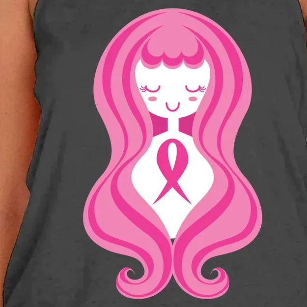 Breast Cancer Awareness Pink Ribbon Girl Women's Knotted Racerback Tank