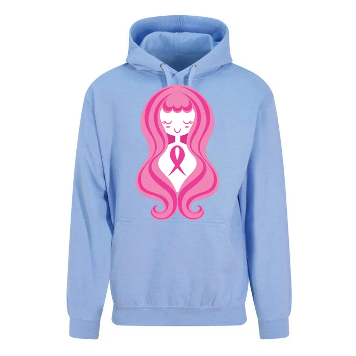 Breast Cancer Awareness Pink Ribbon Girl Unisex Surf Hoodie