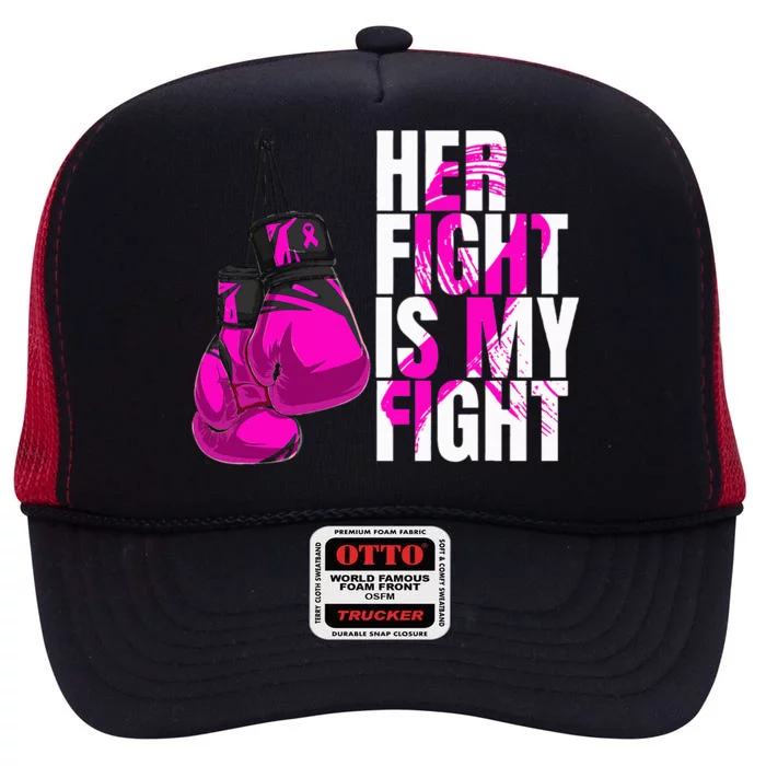 Breast Cancer Awareness Husband Support Squad High Crown Mesh Trucker Hat