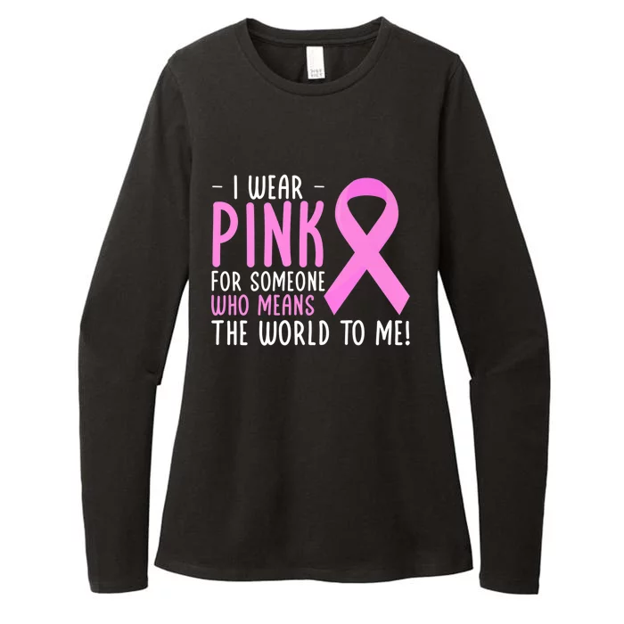 Breast Cancer Awarness Month Pink Ribbon Cancer Survivor Gift Womens CVC Long Sleeve Shirt