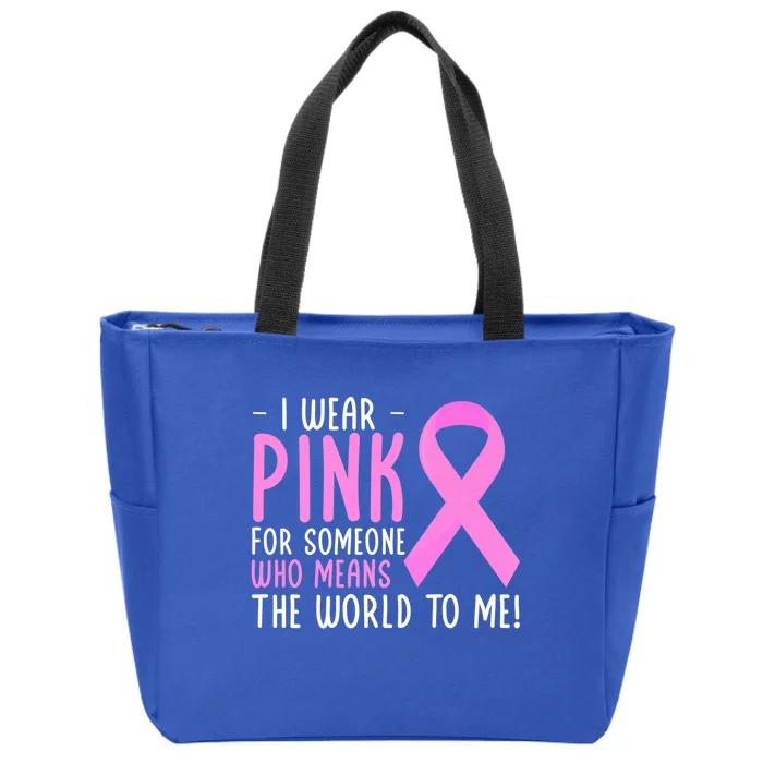 Breast Cancer Awarness Month Pink Ribbon Cancer Survivor Gift Zip Tote Bag