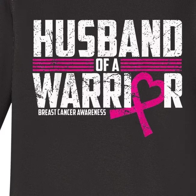 Breast Cancer Awareness Husband Of Warrior Pink Baby Long Sleeve Bodysuit