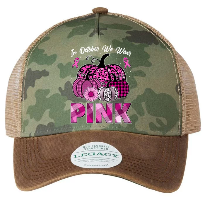 Breast Cancer Awareness In October We Wear Pink Pink Pumpkins Legacy Tie Dye Trucker Hat