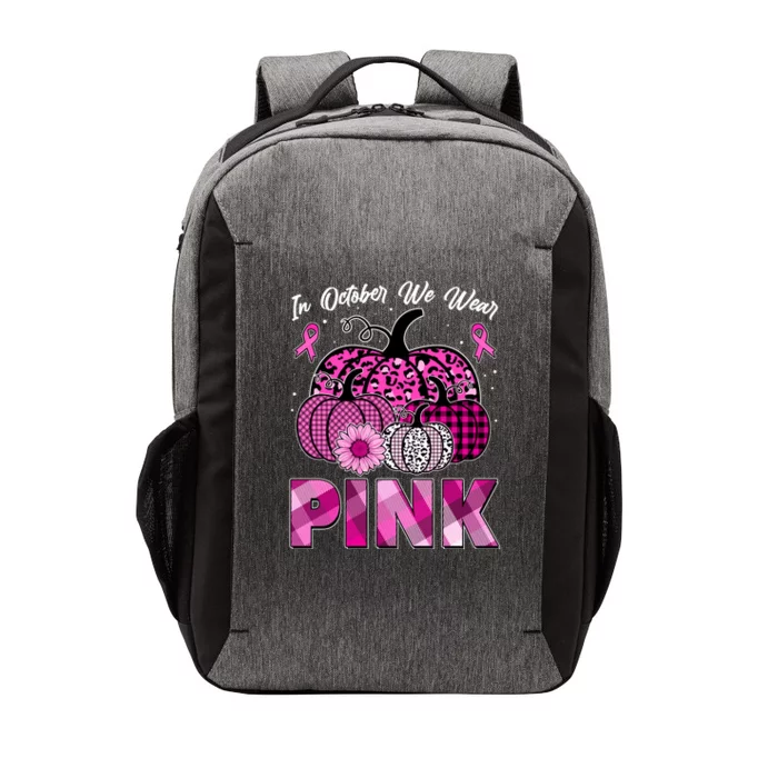 Breast Cancer Awareness In October We Wear Pink Pink Pumpkins Vector Backpack