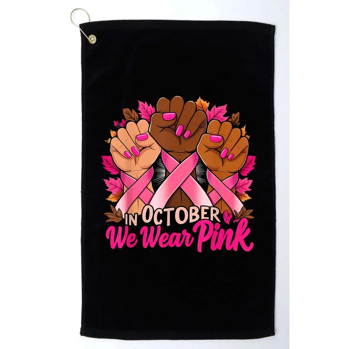 Breast Cancer Awareness 2024 In October We Wear Platinum Collection Golf Towel