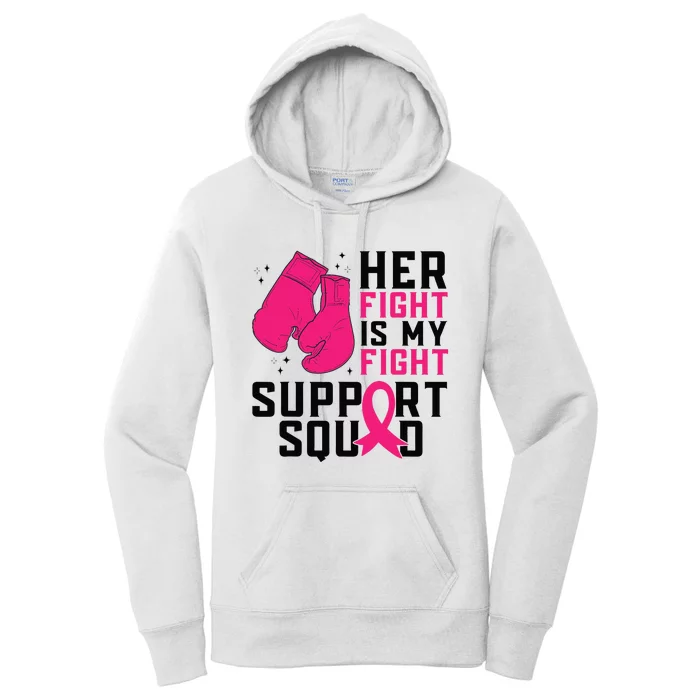 Breast Cancer Awareness Husband Support Squad Women's Pullover Hoodie