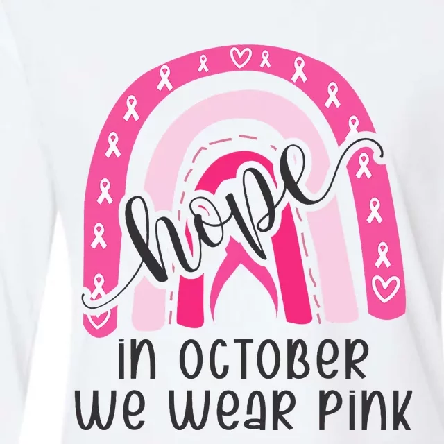 Breast Cancer Awareness Pink Rainbow In October We Wear Pink Womens Cotton Relaxed Long Sleeve T-Shirt