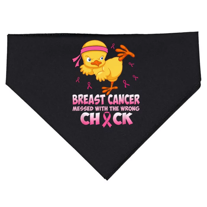 Breast Cancer Awareness Messed With The Wrongs Chick Funny USA-Made Doggie Bandana