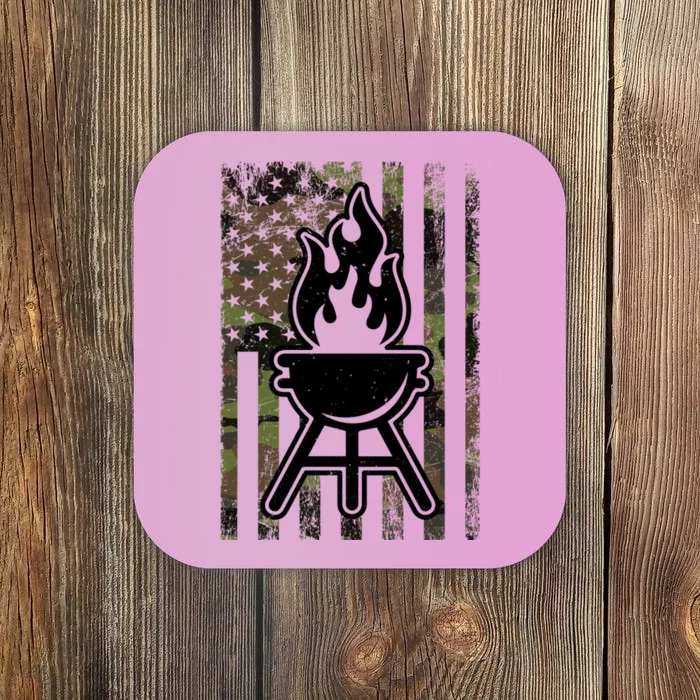 Barbecue Camouflage American Flag Bbq Chef And Us Lover Chef Gift Coaster