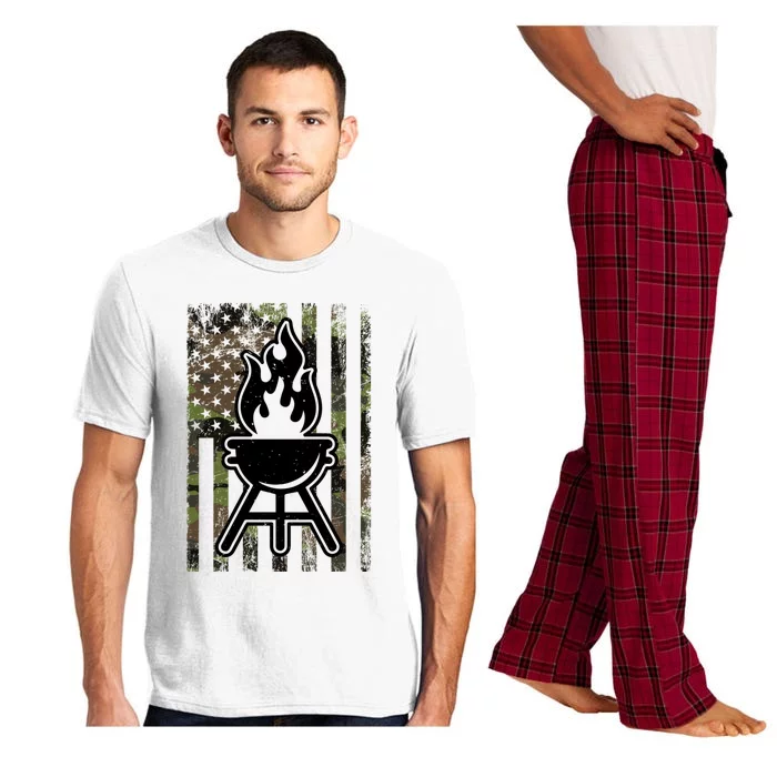 Barbecue Camouflage American Flag Bbq Chef And Us Lover Chef Gift Pajama Set