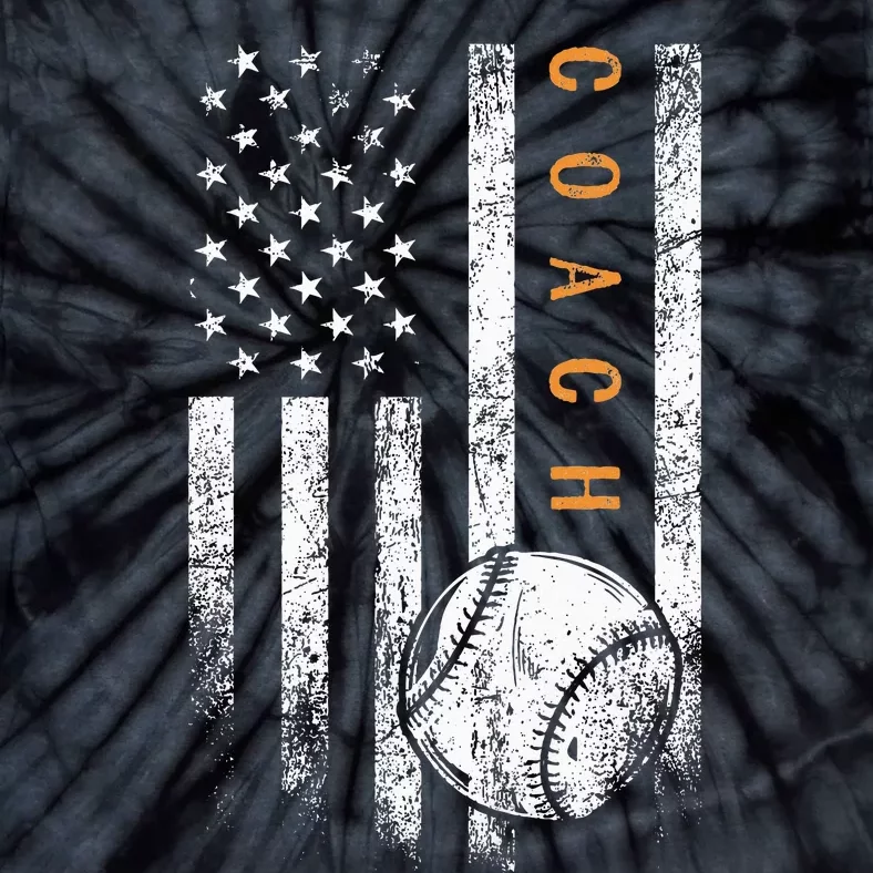 Baseball Coach American Flag Baseball Trainer Coaching Tie-Dye T-Shirt