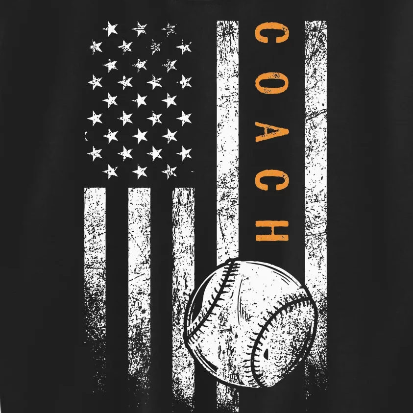 Baseball Coach American Flag Baseball Trainer Coaching Kids Sweatshirt