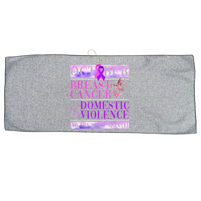 Breast Cancer And Domestic Violence Awareness Large Microfiber Waffle Golf Towel