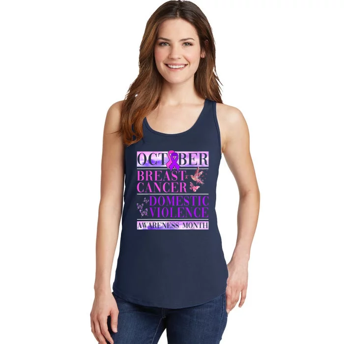 Breast Cancer And Domestic Violence Awareness Ladies Essential Tank