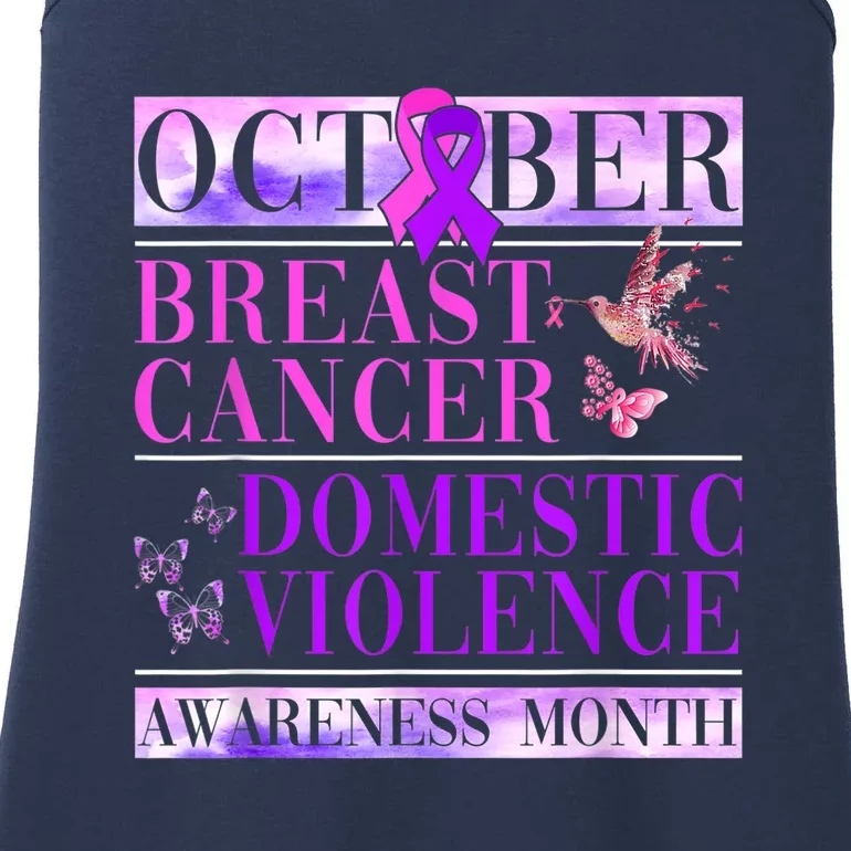 Breast Cancer And Domestic Violence Awareness Ladies Essential Tank