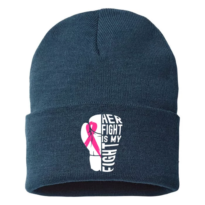 Breast Cancer Awareness Husband Support Squad Sustainable Knit Beanie