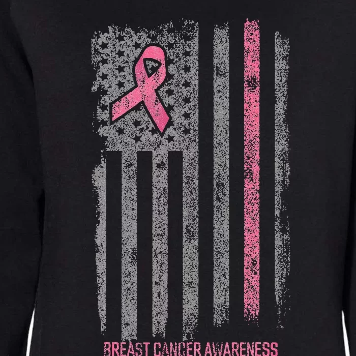 Breast Cancer American Flag Breast Cancer Awareness Womens California Wash Sweatshirt