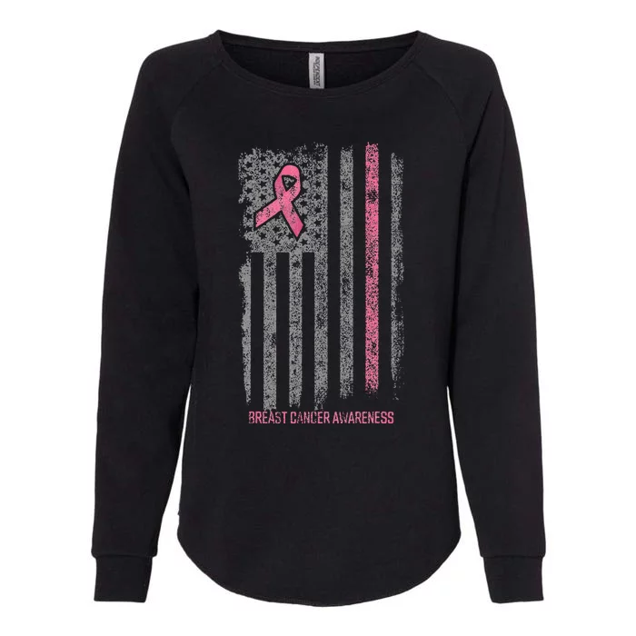 Breast Cancer American Flag Breast Cancer Awareness Womens California Wash Sweatshirt