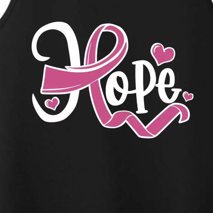 Breast Cancer Awareness Hope Pink Ribbon Performance Tank