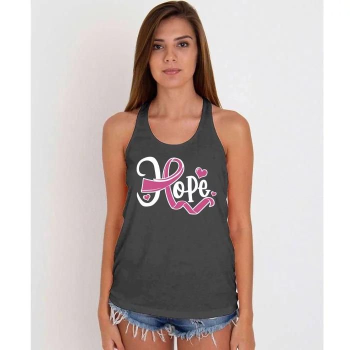 Breast Cancer Awareness Hope Pink Ribbon Women's Knotted Racerback Tank