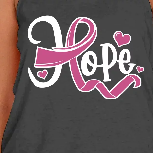 Breast Cancer Awareness Hope Pink Ribbon Women's Knotted Racerback Tank