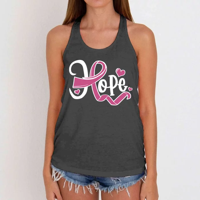 Breast Cancer Awareness Hope Pink Ribbon Women's Knotted Racerback Tank