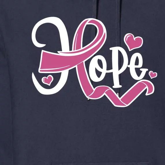 Breast Cancer Awareness Hope Pink Ribbon Premium Hoodie