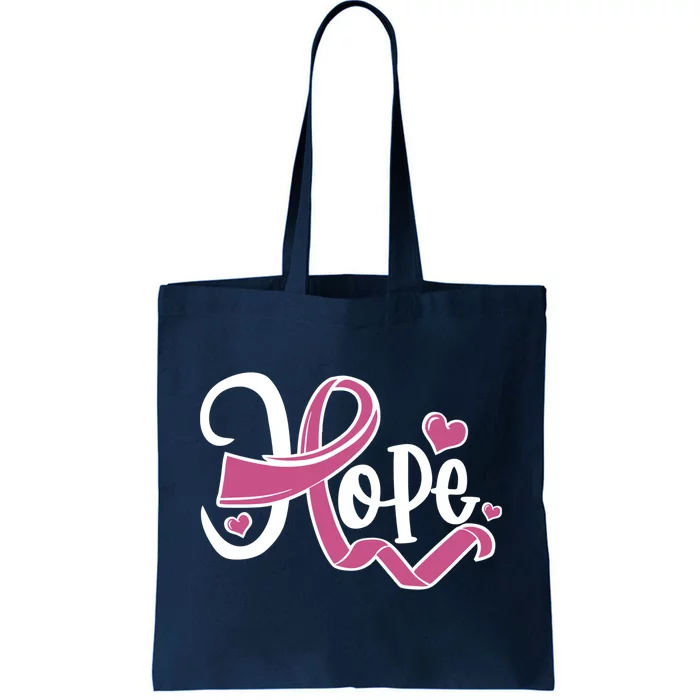 Breast Cancer Awareness Hope Pink Ribbon Tote Bag