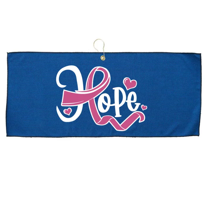 Breast Cancer Awareness Hope Pink Ribbon Large Microfiber Waffle Golf Towel