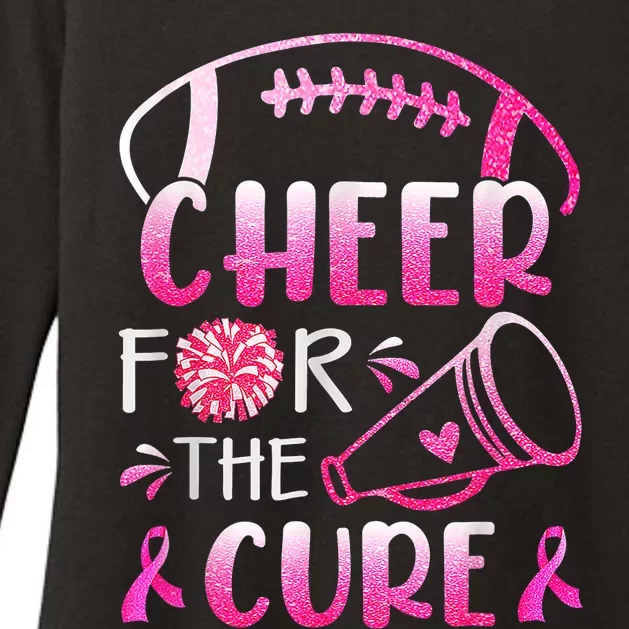 Breast Cancer Awareness Cheer For The Cure Cancer Support Squad Womens CVC Long Sleeve Shirt