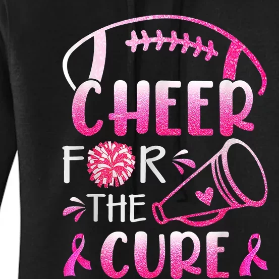 Breast Cancer Awareness Cheer For The Cure Cancer Support Squad Women's Pullover Hoodie