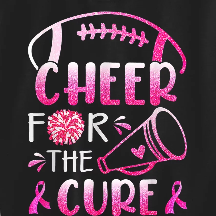 Breast Cancer Awareness Cheer For The Cure Cancer Support Squad Kids Sweatshirt