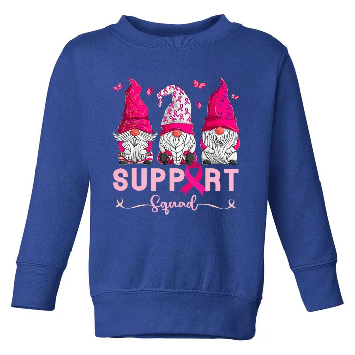 Breast Cancer Awareness Gnomes Support Squad Toddler Sweatshirt